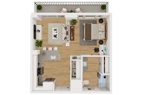 Lenox Burnet Apartments in Austin, Texas A1 LW Floor Plan